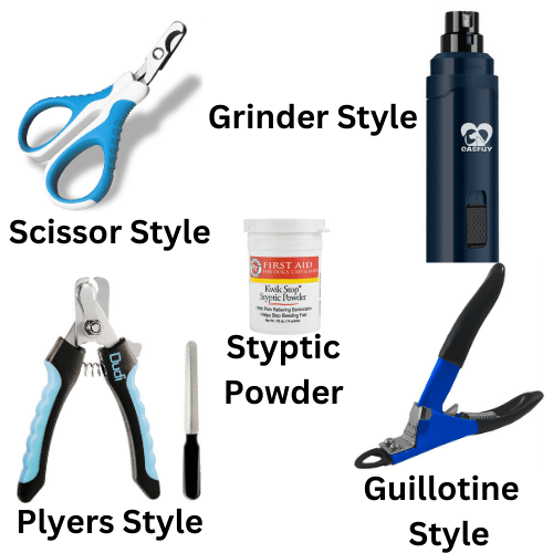 Various Styles of Nail Clippers for Dogs